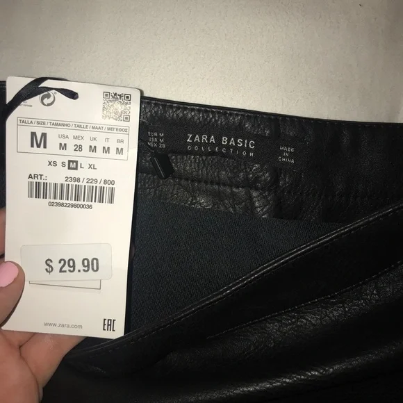 Zara Black Leather Mini Skirt - Picture 5 of 5